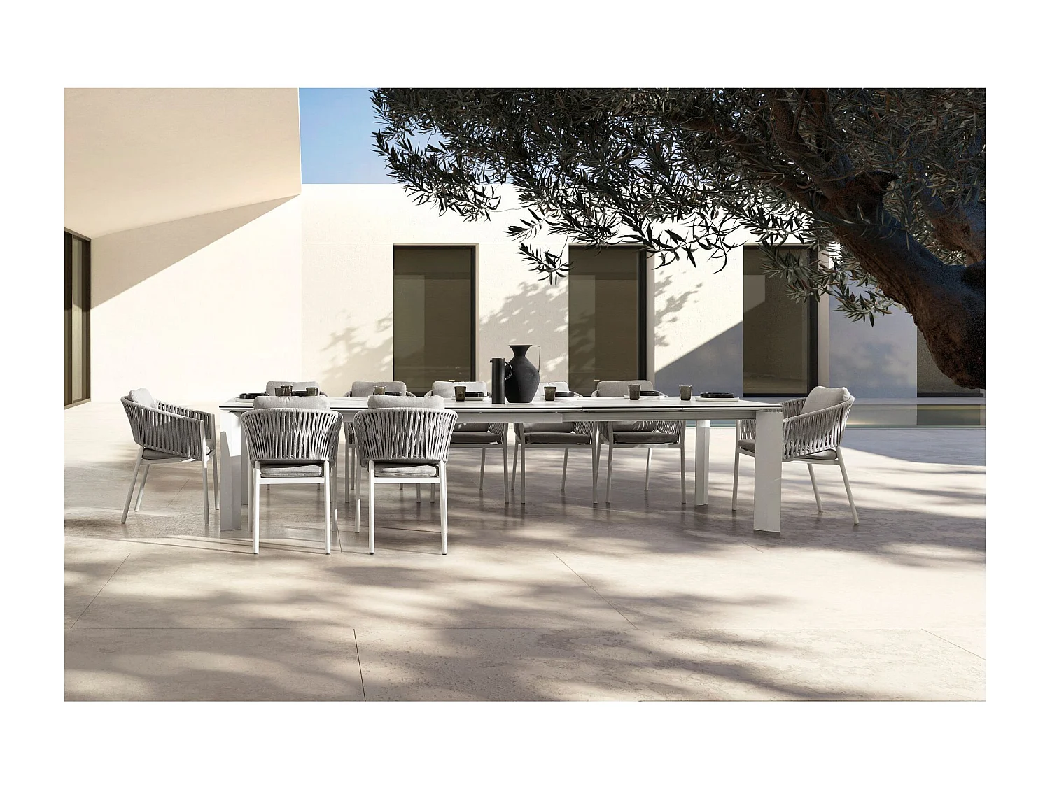 Fauteuils de jardin en métal et polypropylène (lot de 4) - CANNES