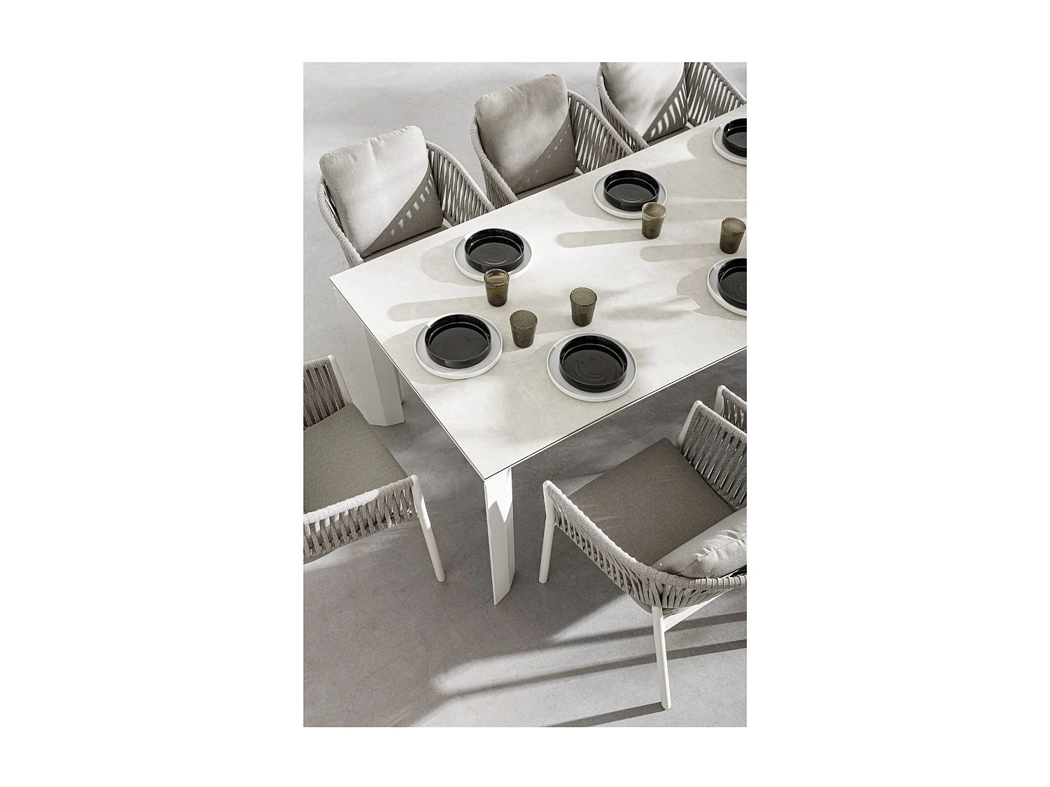 Fauteuils de jardin en métal et polypropylène (lot de 4) - CANNES