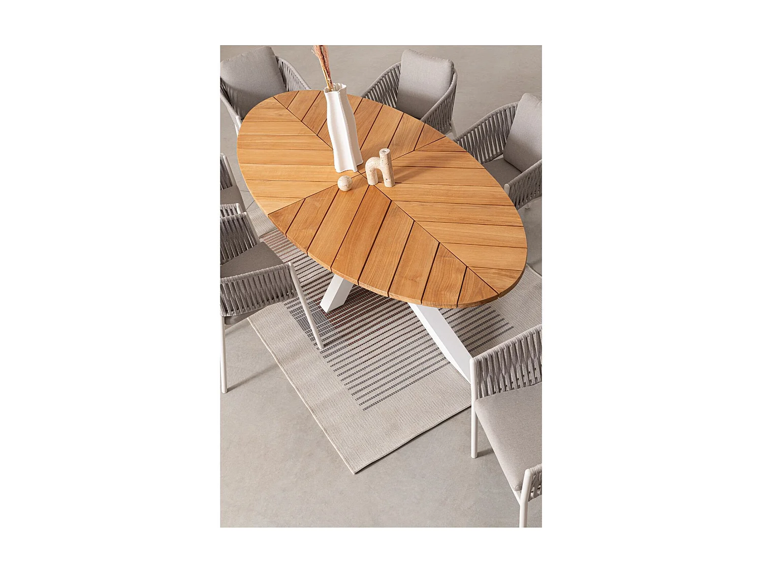 Fauteuils de jardin en métal et polypropylène (lot de 4) - CANNES