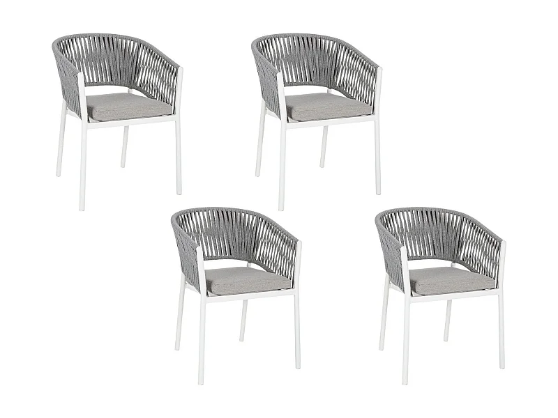 Fauteuils de jardin en métal et polypropylène (lot de 4) - CANNES
