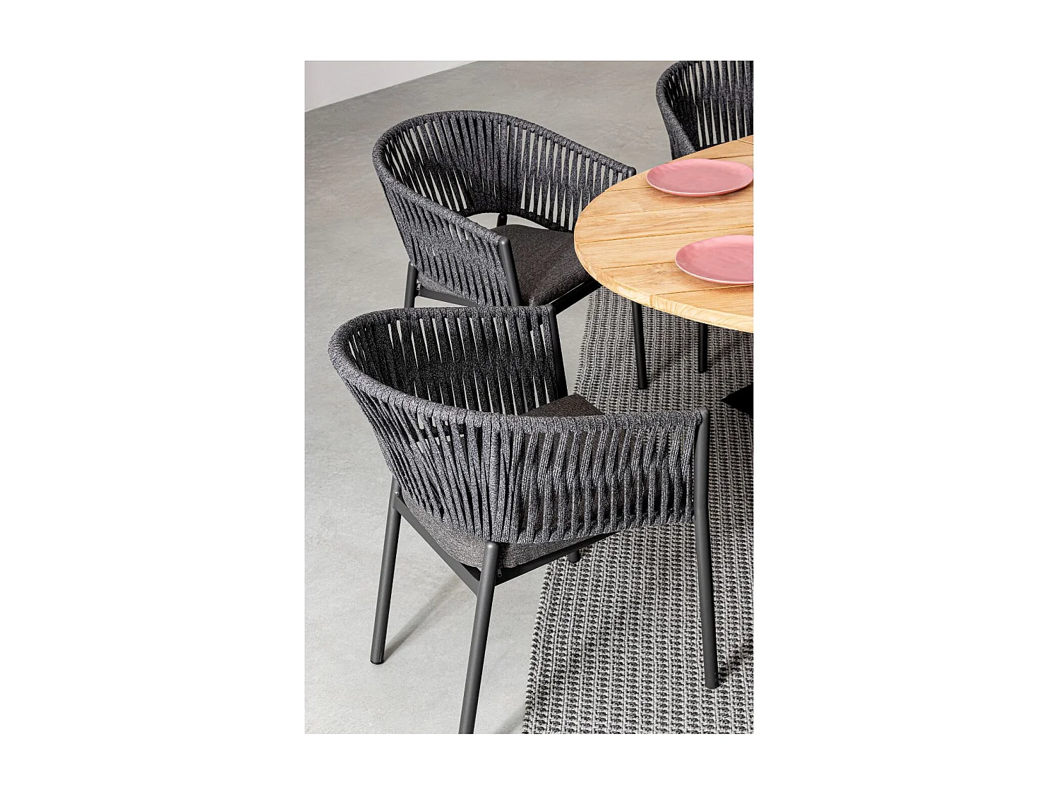 Fauteuils de jardin en métal et polypropylène (lot de 4) - CANNES