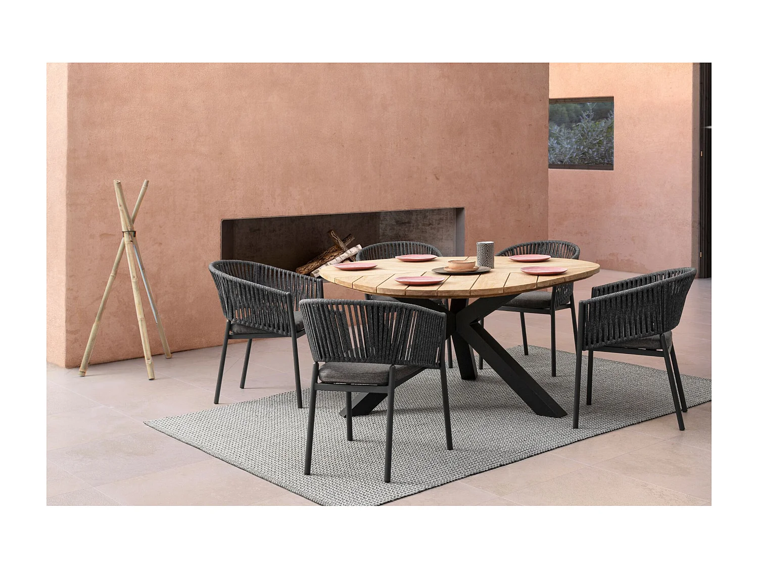 Fauteuils de jardin en métal et polypropylène (lot de 4) - CANNES