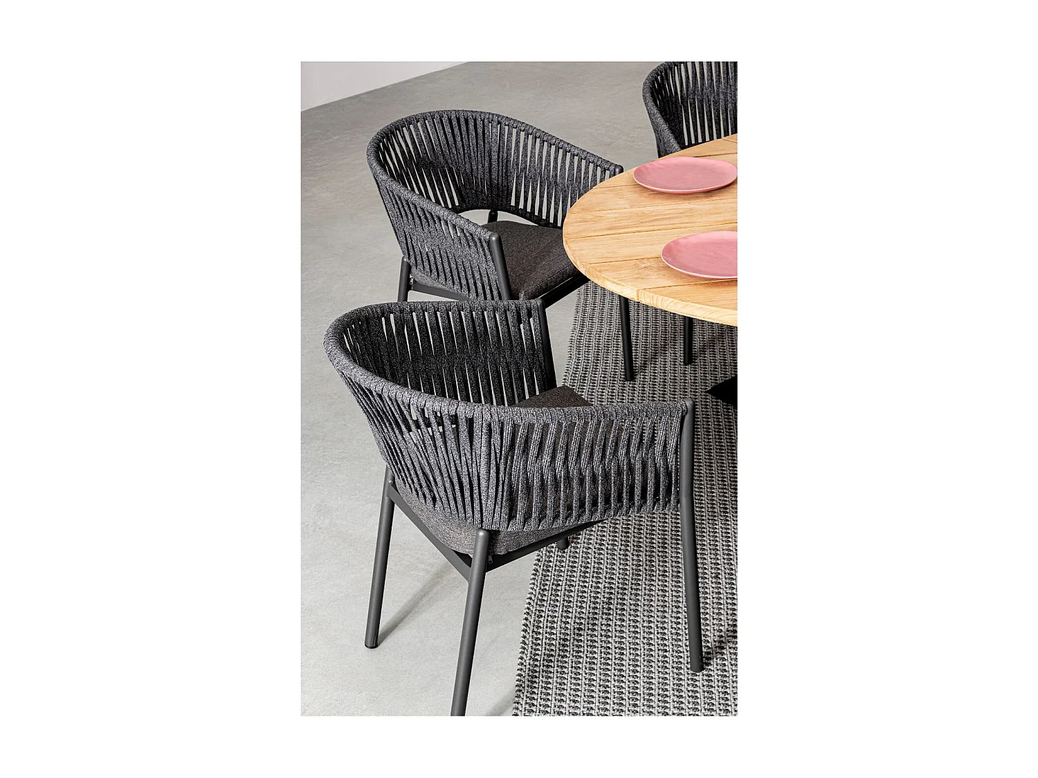 Fauteuils de jardin en métal et polypropylène (lot de 4) - CANNES