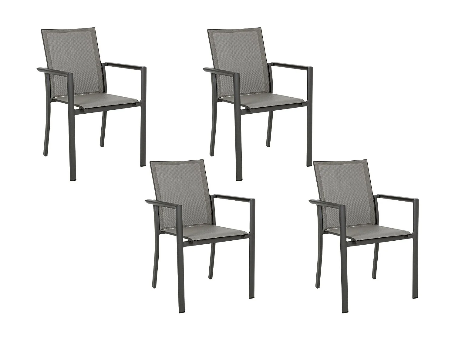 Chaises de jardin colorées en aluminium (lot de 4) - CASSIS