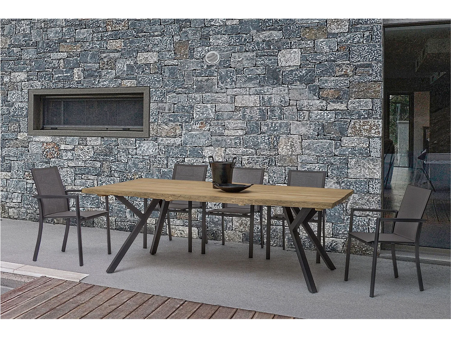 Chaises de jardin colorées en aluminium (lot de 4) - CASSIS