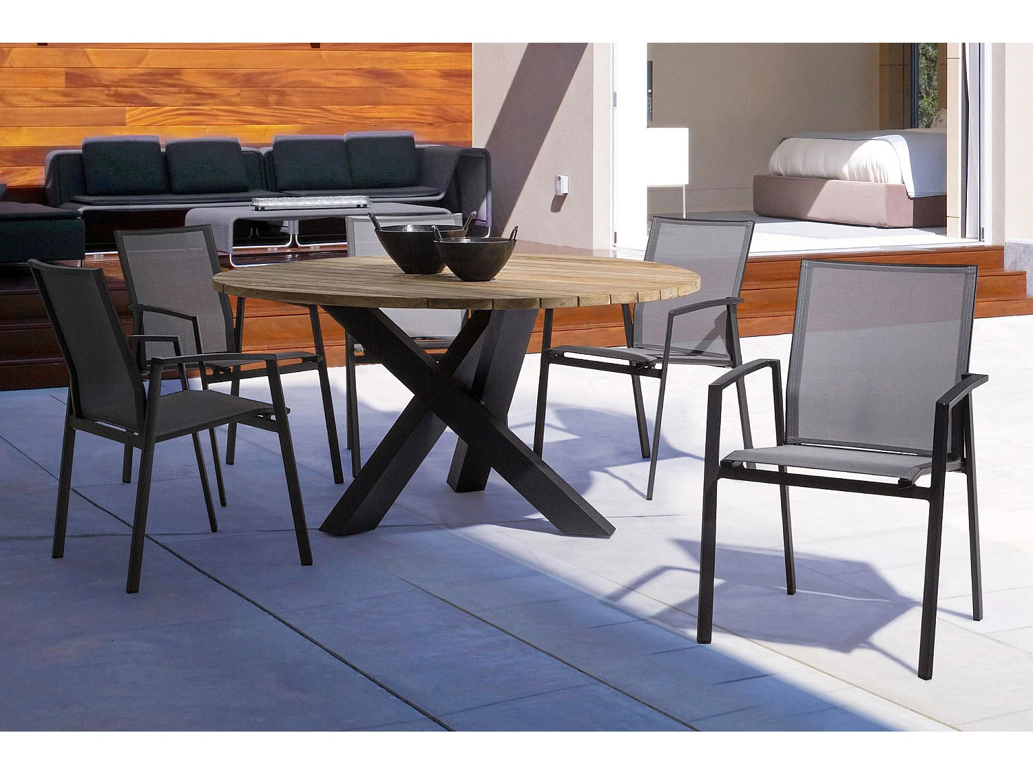 Chaises de jardin colorées en aluminium (lot de 4) - CASSIS