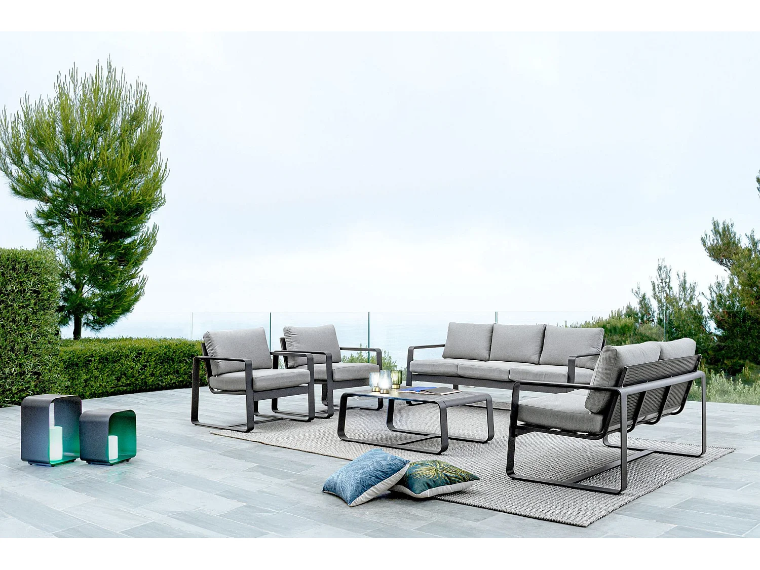 Table basse de jardin rectangulaire en métal L105 - ETRETAT