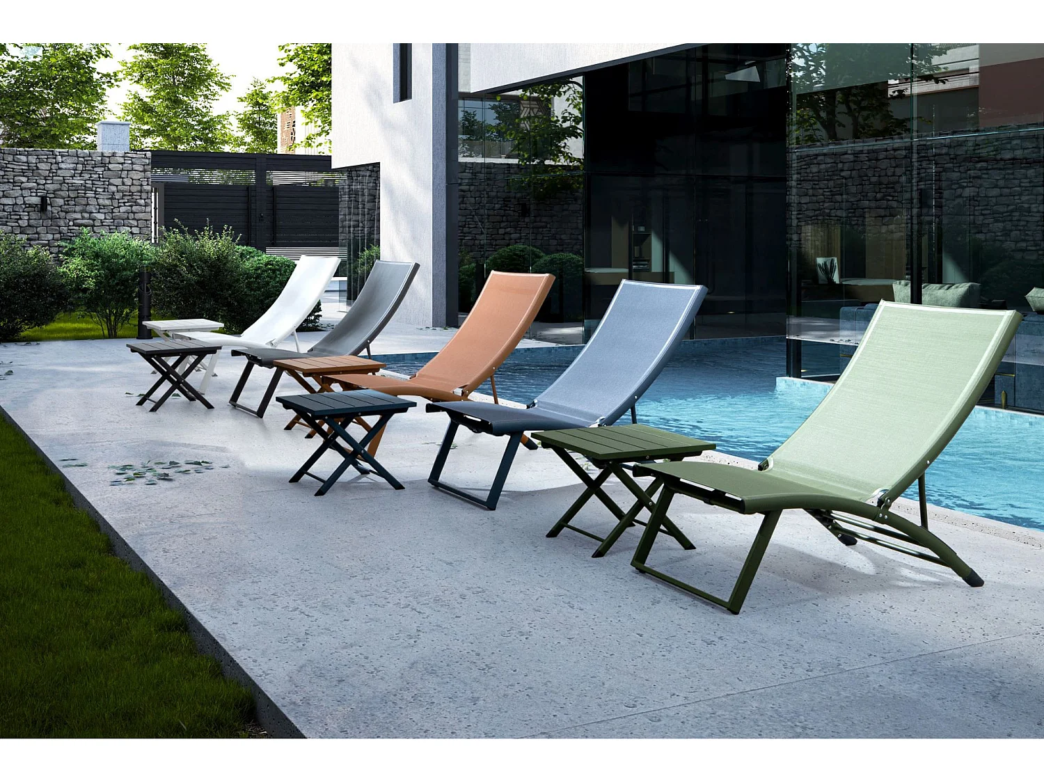 Table basse pliante de jardin en aluminium L44 - CABOURG