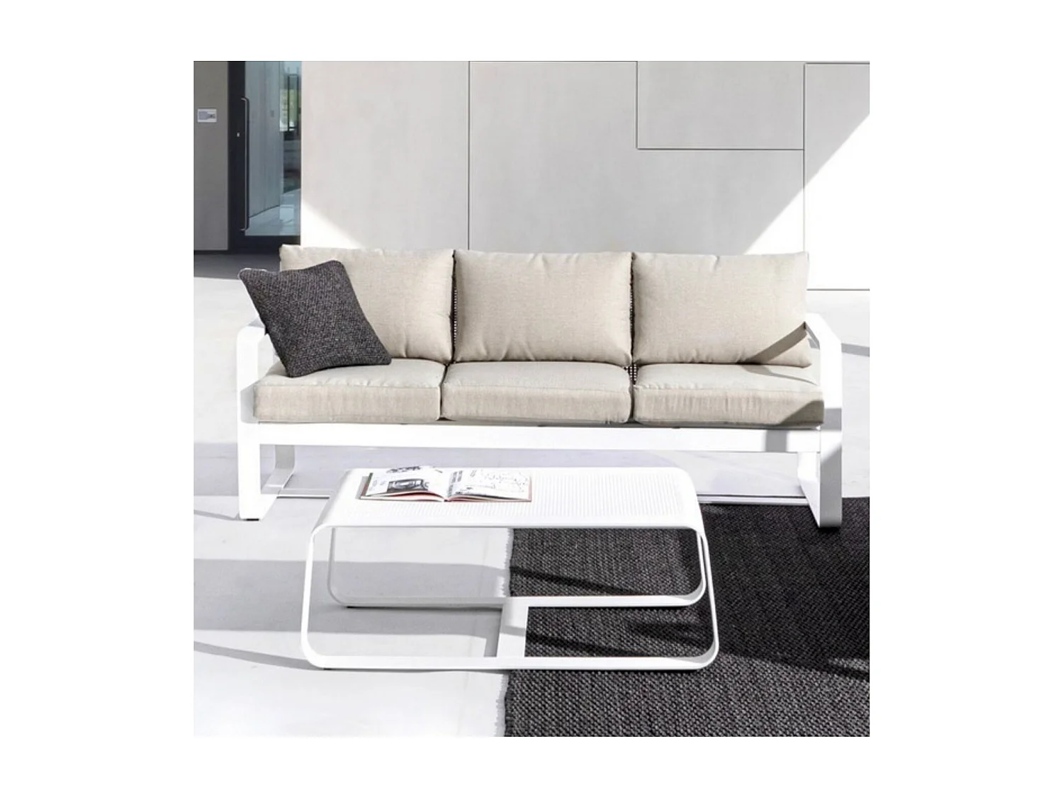 Table basse de jardin rectangulaire en métal L105 - ETRETAT