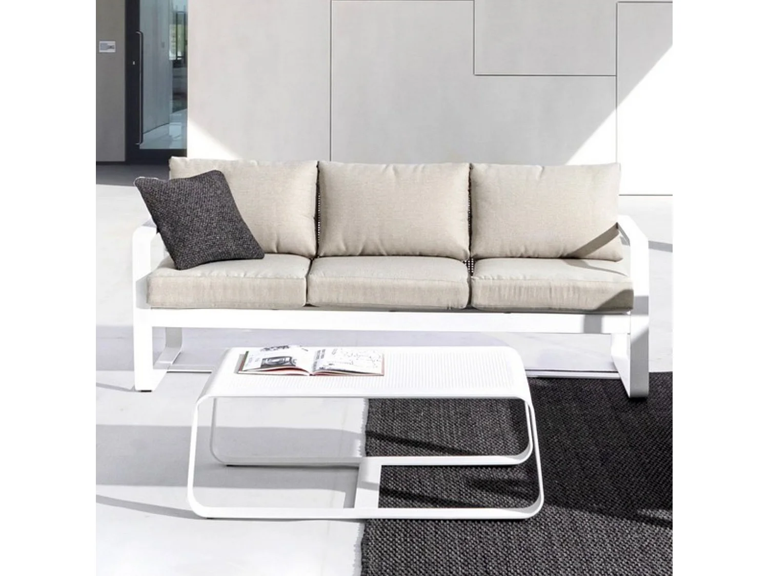 Table basse de jardin rectangulaire en métal L105 - ETRETAT