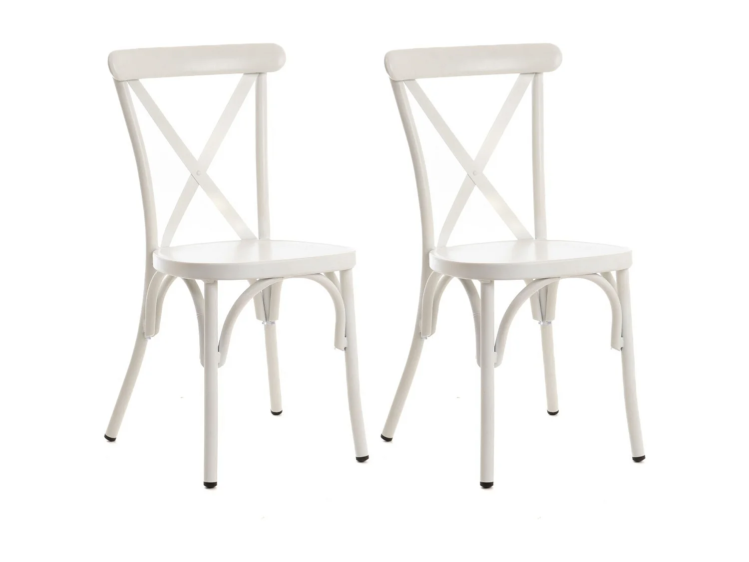 Chaise de jardin bistrot empilable en aluminium (lot de 2) - DAHLIA