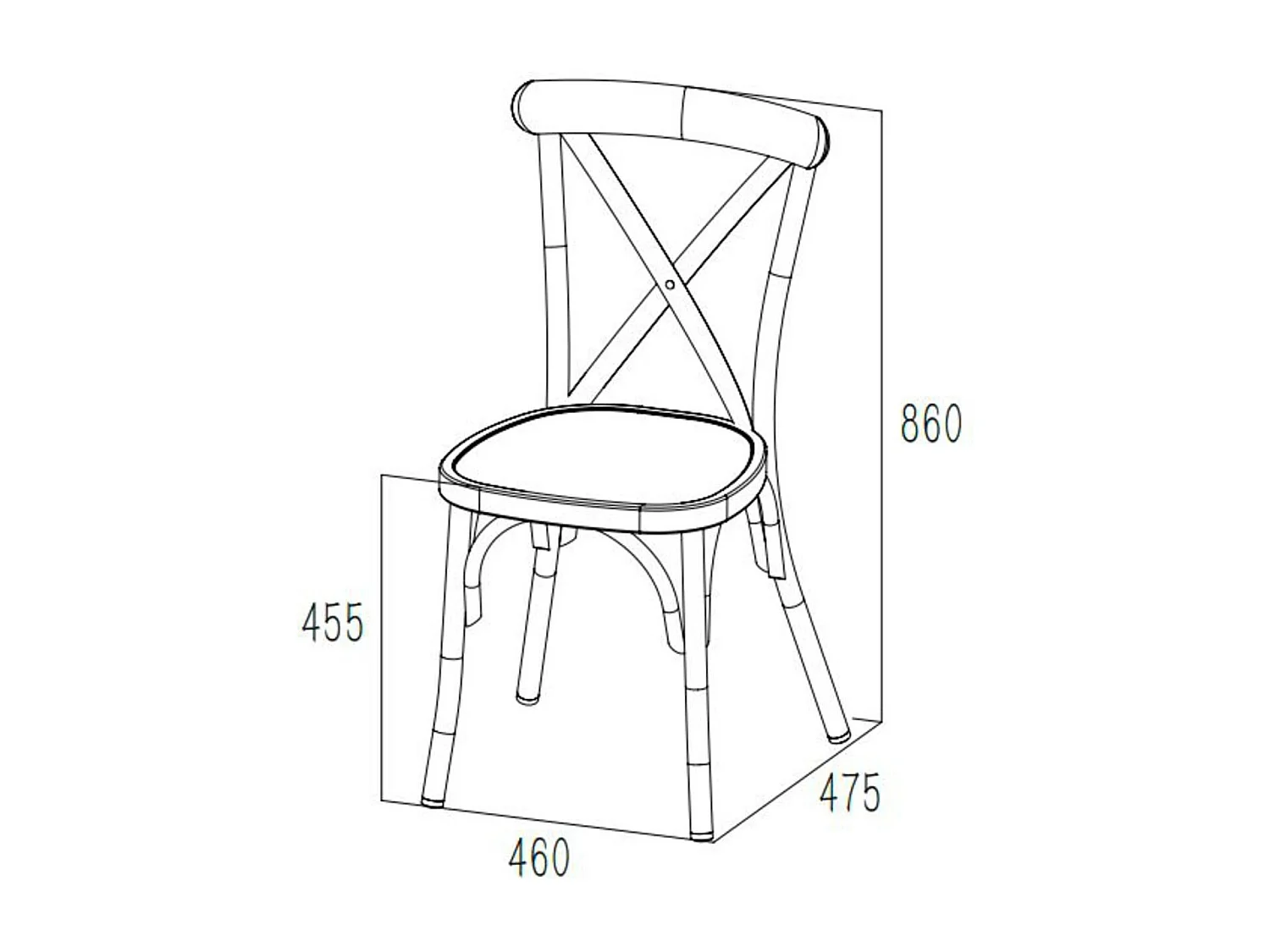 Chaise de jardin bistrot empilable en aluminium (lot de 2) - DAHLIA