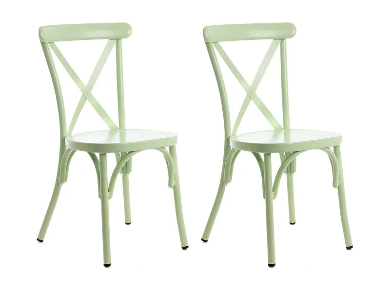 Chaise de jardin bistrot empilable en aluminium (lot de 2) - DAHLIA