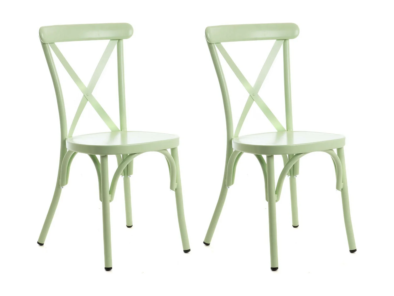 Chaise de jardin bistrot empilable en aluminium (lot de 2) - DAHLIA