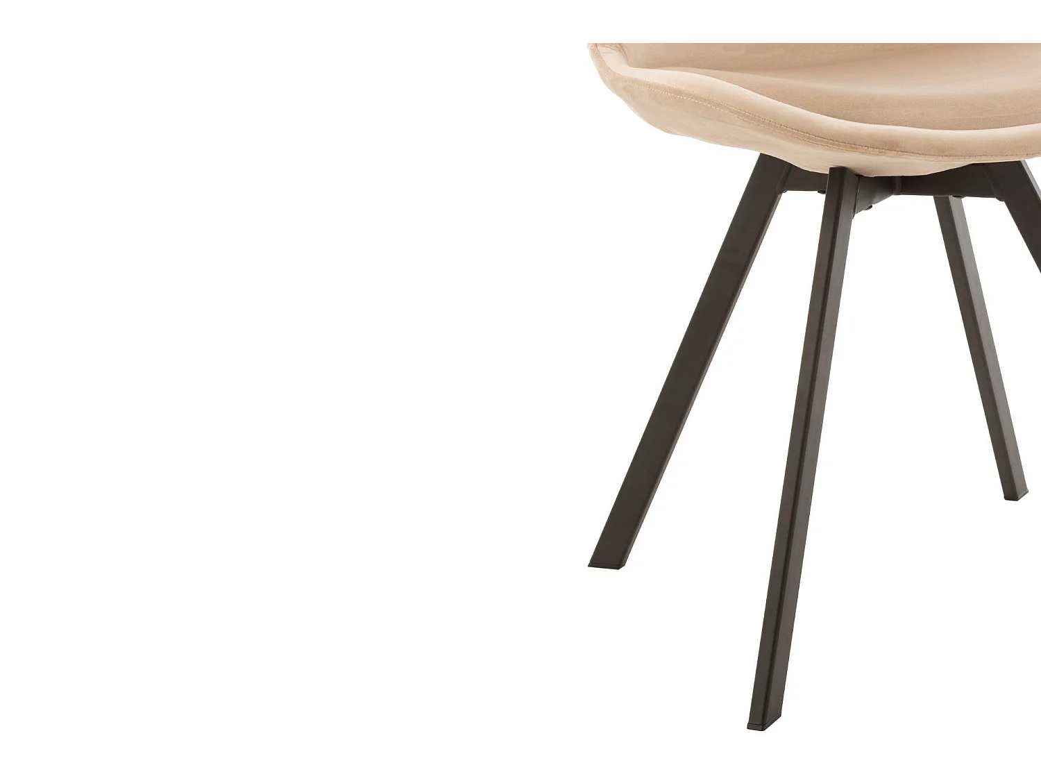 Chaise de salle à manger scandinave en velours et métal (lot de 2) - ELENE