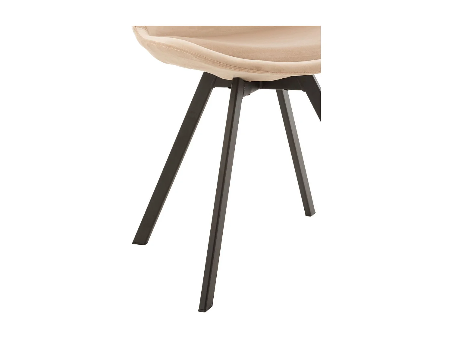 Chaise de salle à manger scandinave en velours et métal (lot de 2) - ELENE