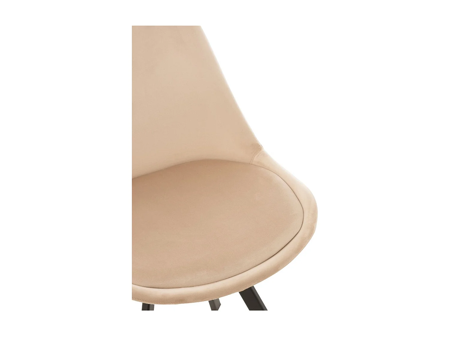 Chaise de salle à manger scandinave en velours et métal (lot de 2) - ELENE