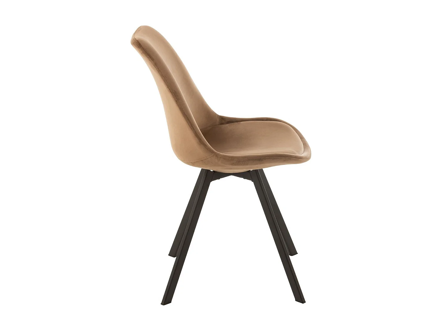 Chaise de salle à manger scandinave en velours et métal (lot de 2) - ELENE