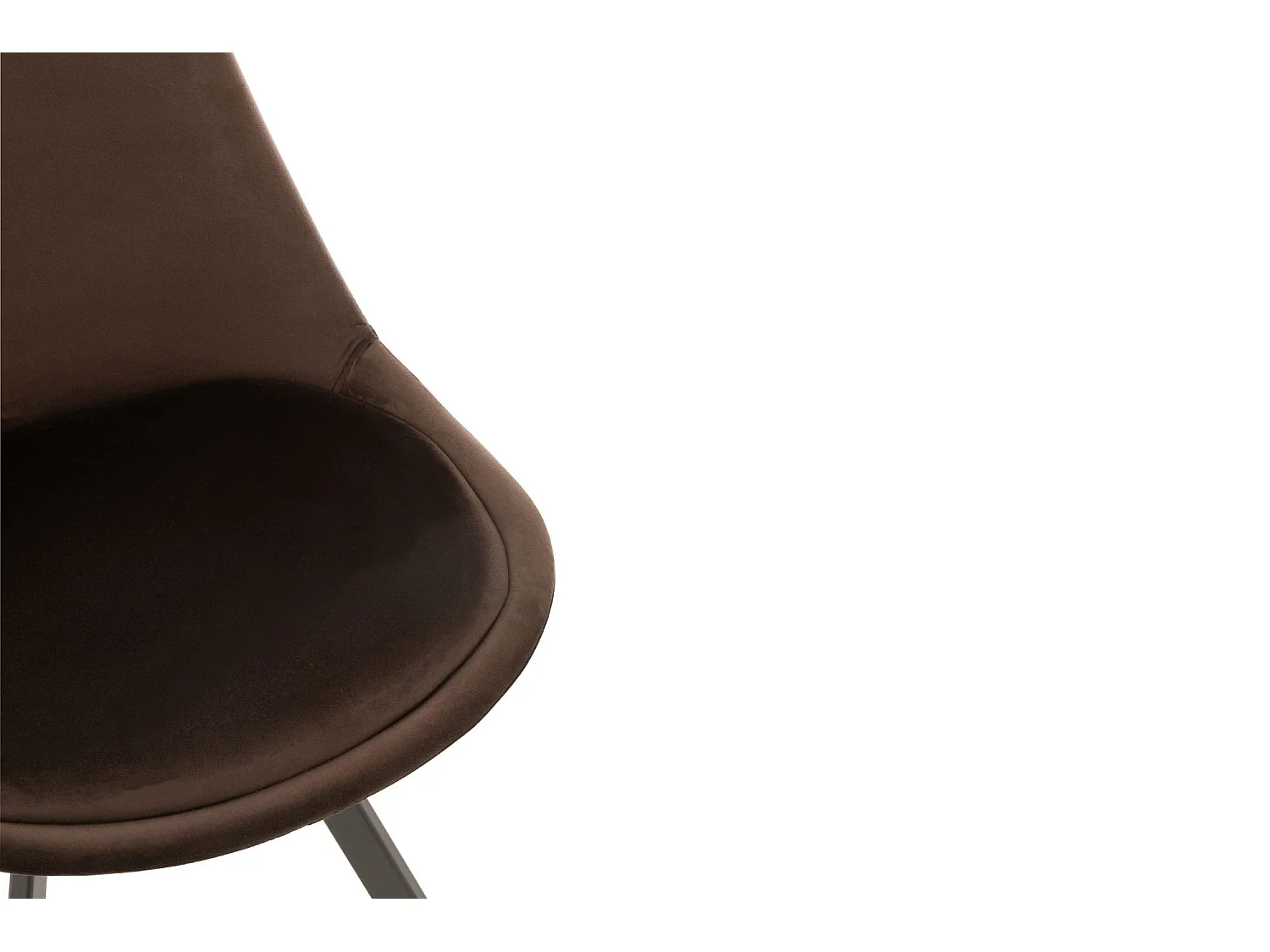 Chaise de salle à manger scandinave en velours et métal (lot de 2) - ELENE