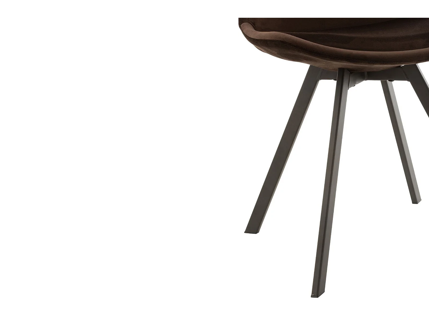 Chaise de salle à manger scandinave en velours et métal (lot de 2) - ELENE