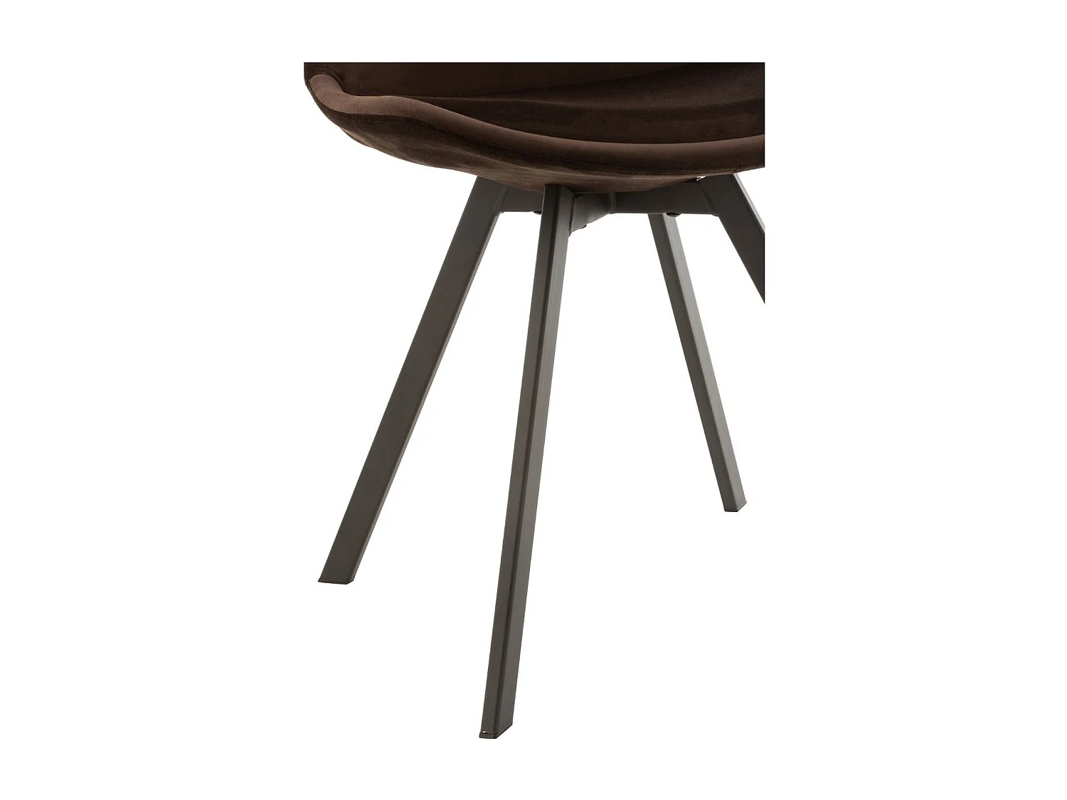 Chaise de salle à manger scandinave en velours et métal (lot de 2) - ELENE