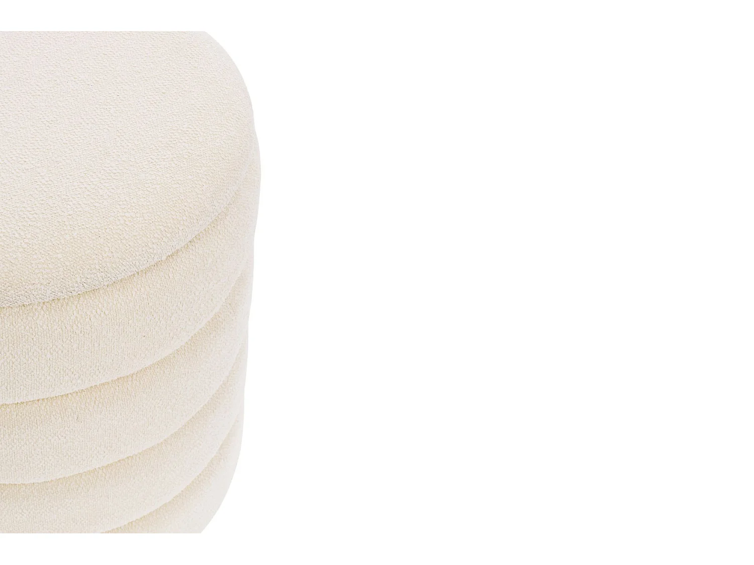 Poufs contemporains ronds en tissu bouclette (set de 2) - KARENINE