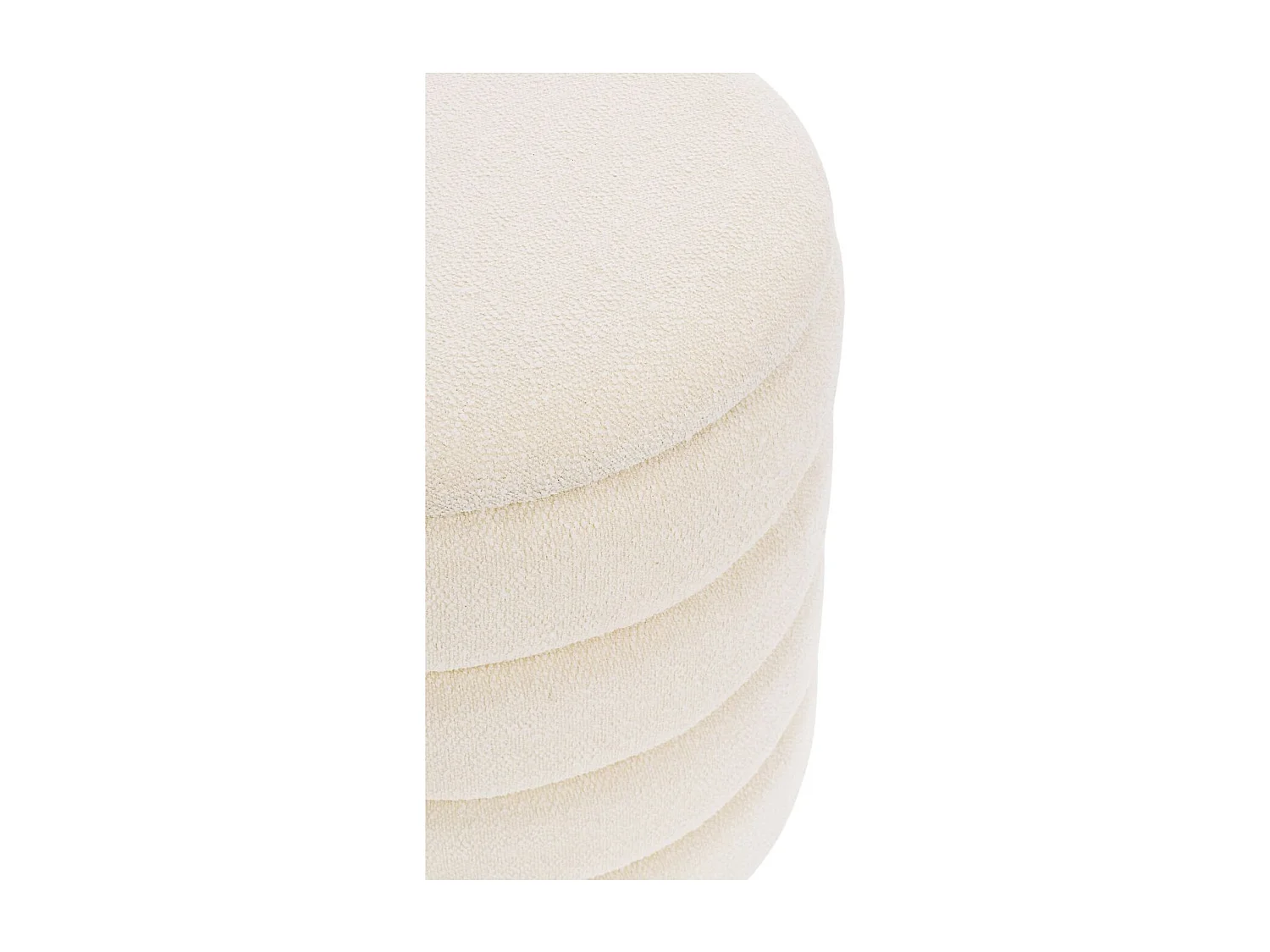 Poufs contemporains ronds en tissu bouclette (set de 2) - KARENINE