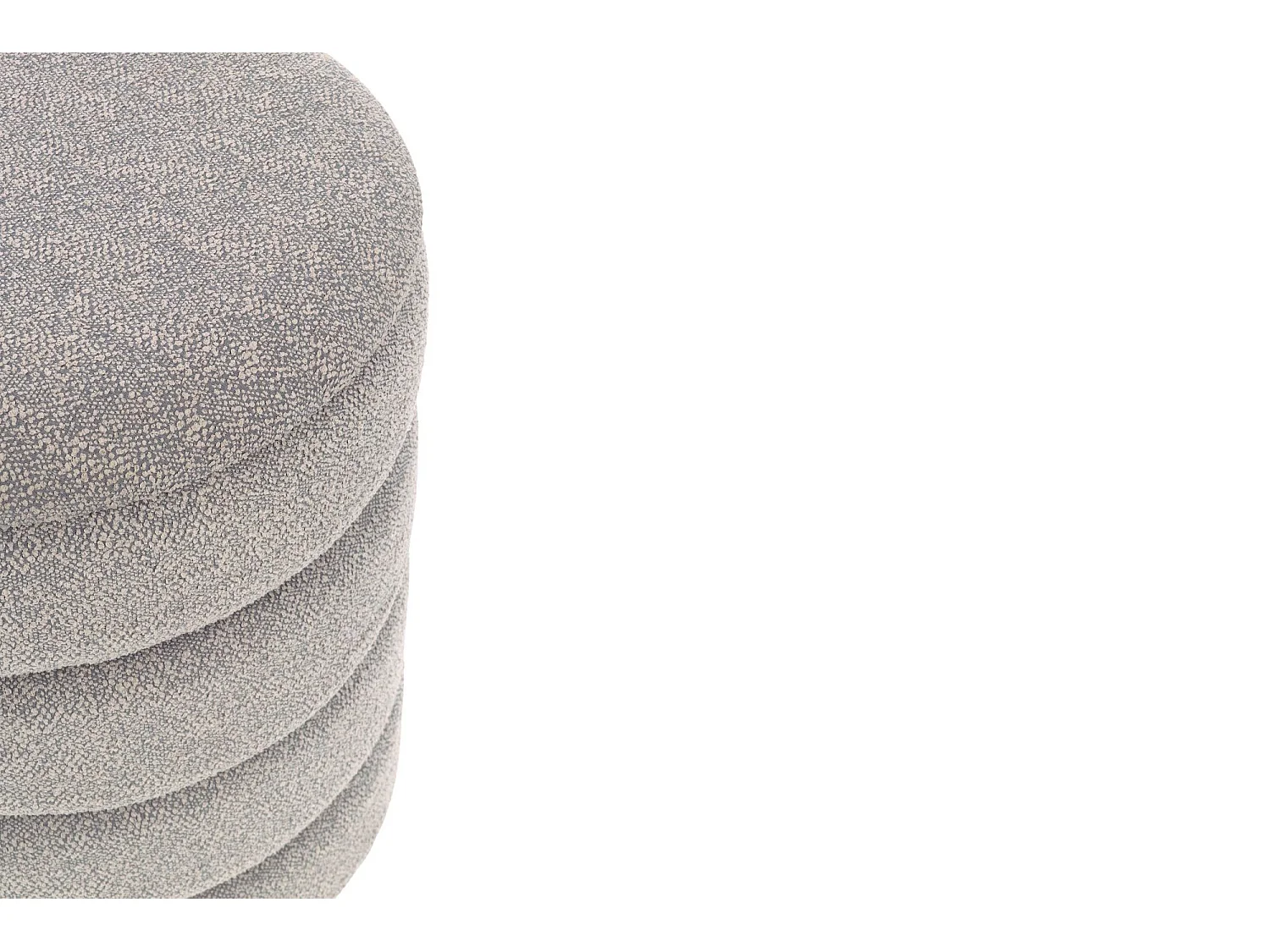 Poufs contemporains ronds en tissu bouclette (set de 2) - KARENINE