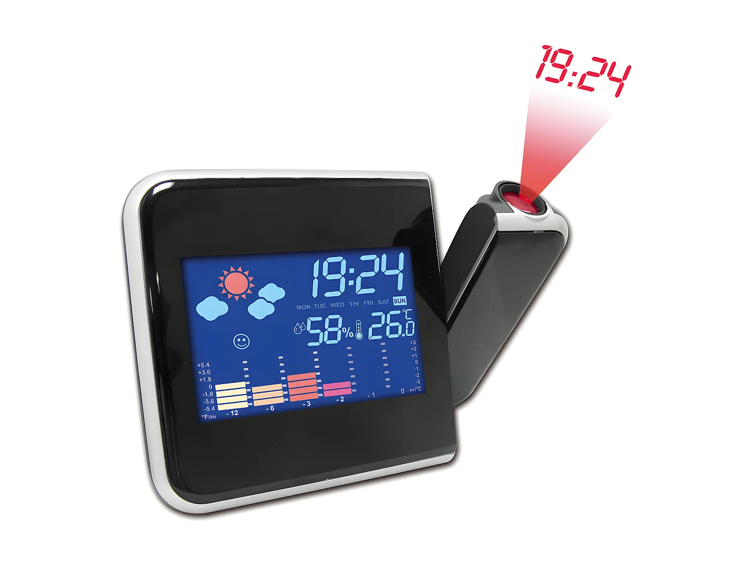 Réveil-projecteur Station météo