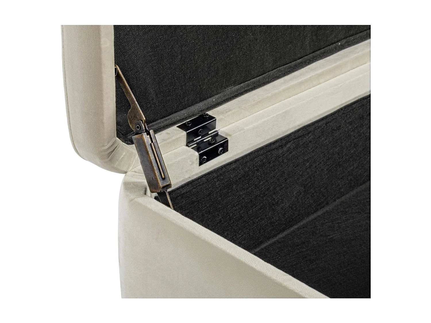 Banc coffre 2 places en velours et piétement or - NINA