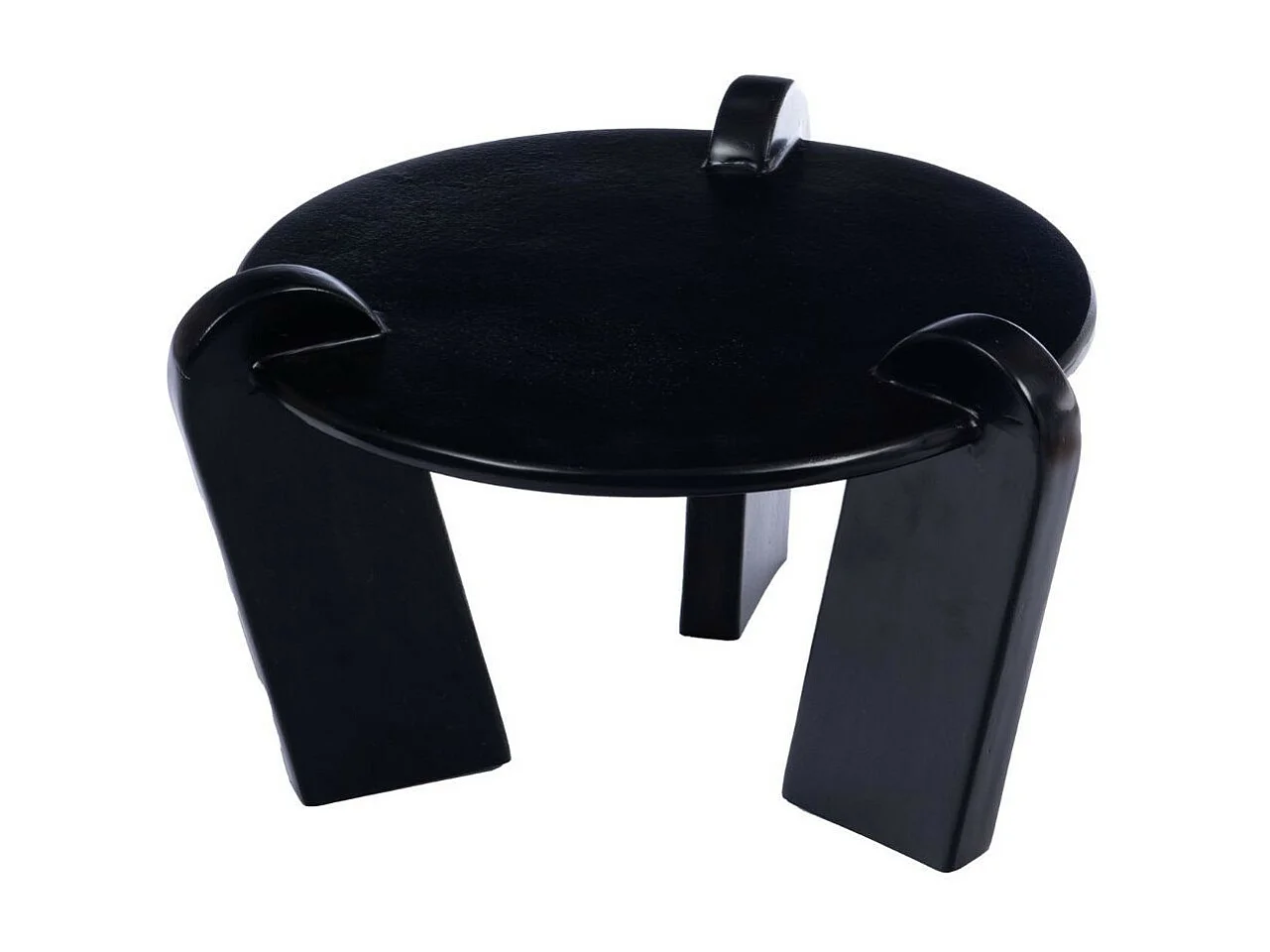 Table basse ronde en aluminium noir D64 - CHLOE