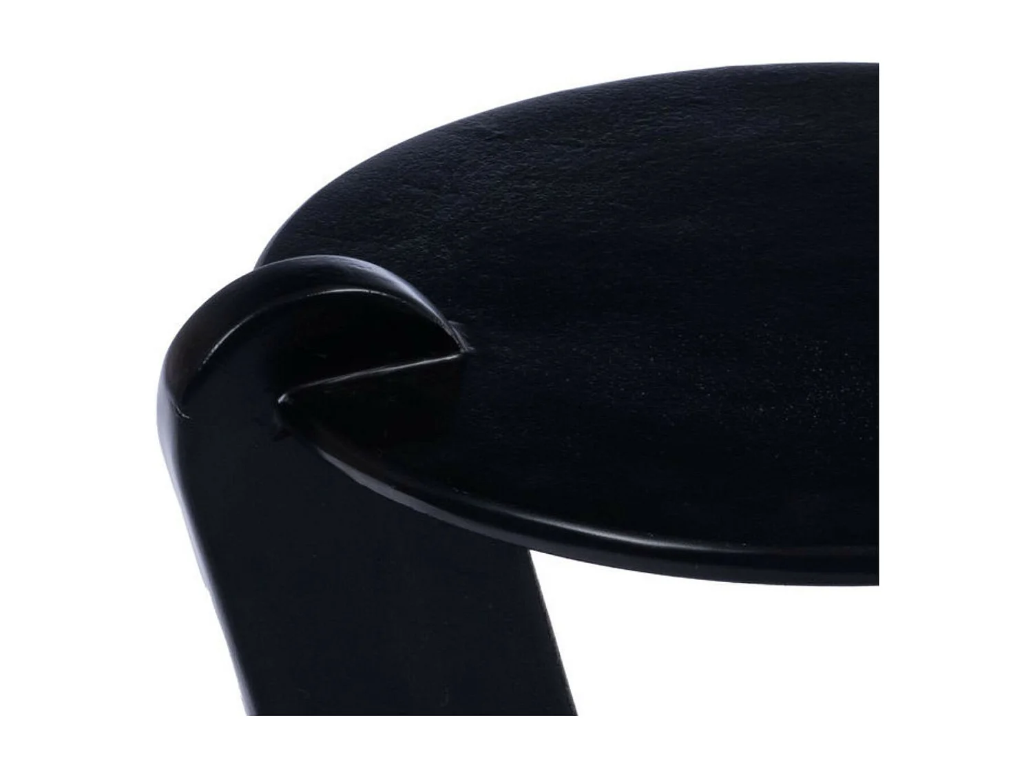 Table basse ronde en aluminium noir D64 - CHLOE