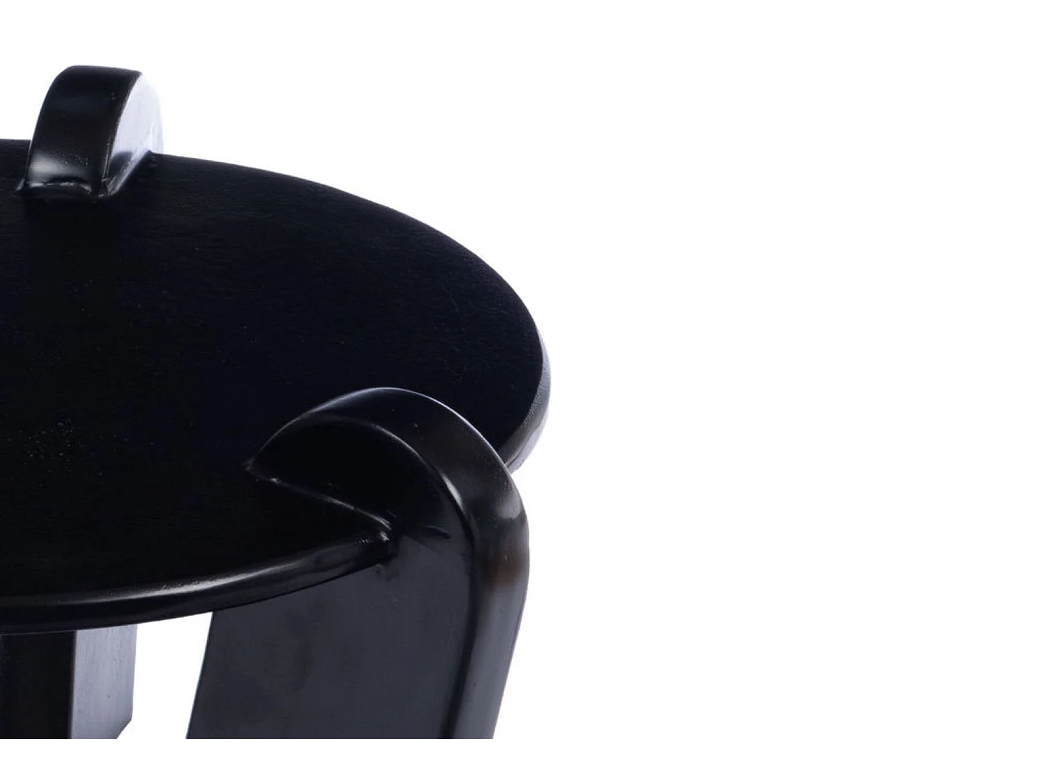 Table basse ronde en aluminium noir D64 - CHLOE