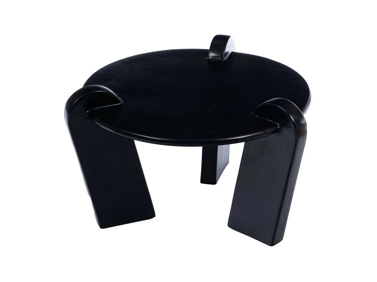 Table basse ronde en aluminium noir D64 - CHLOE