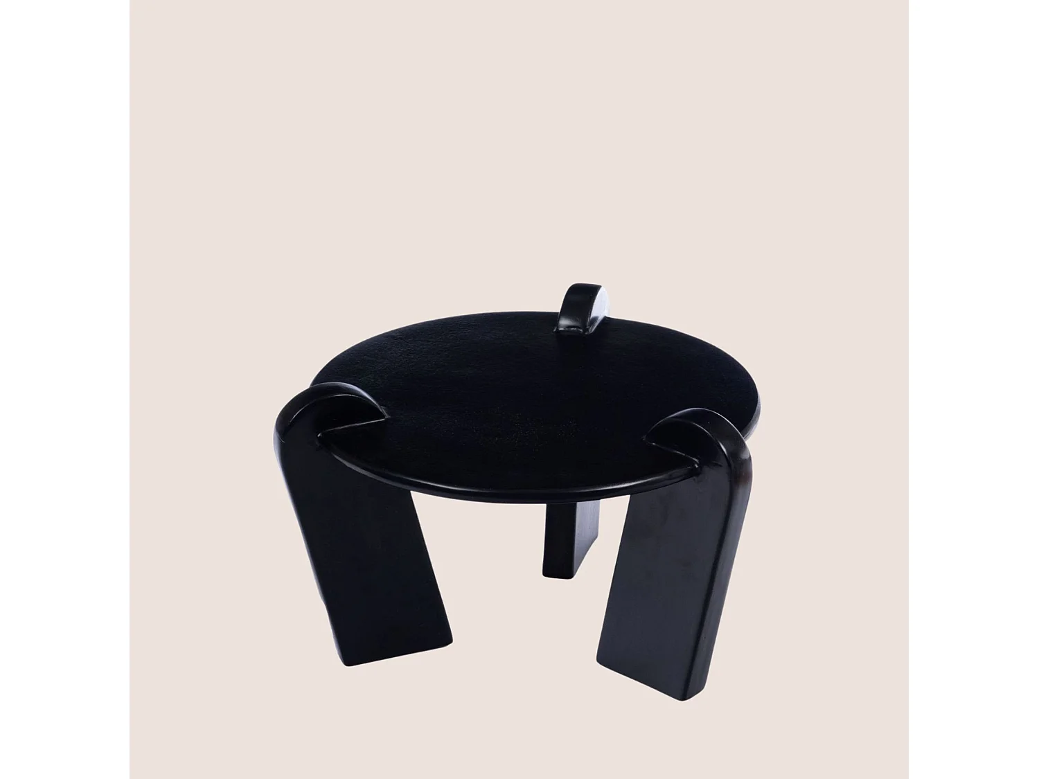 Table basse ronde en aluminium noir D64 - CHLOE