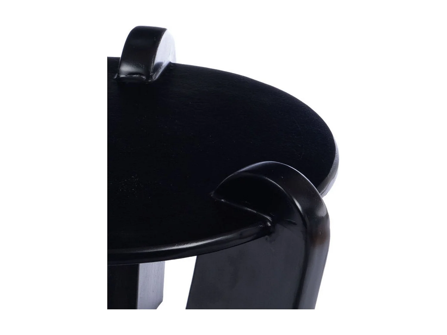 Table basse ronde en aluminium noir D64 - CHLOE