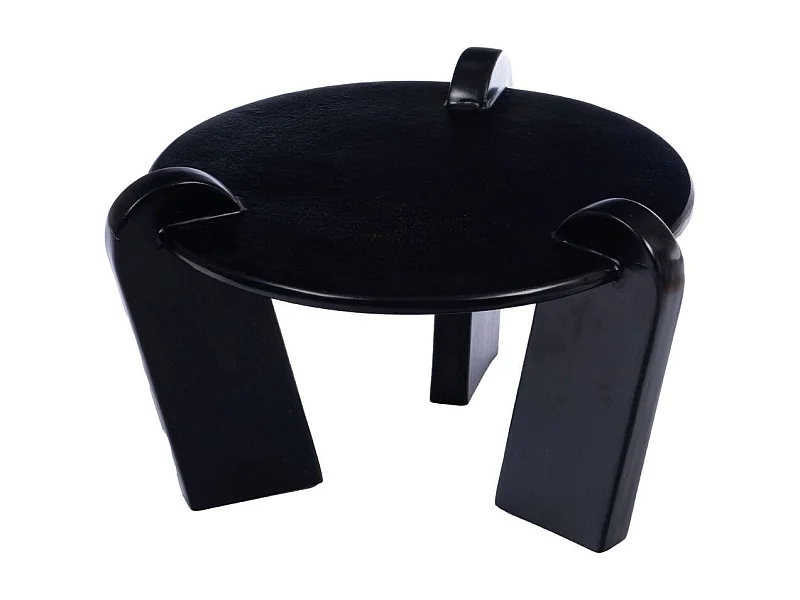 Table basse ronde en aluminium noir D64 - CHLOE