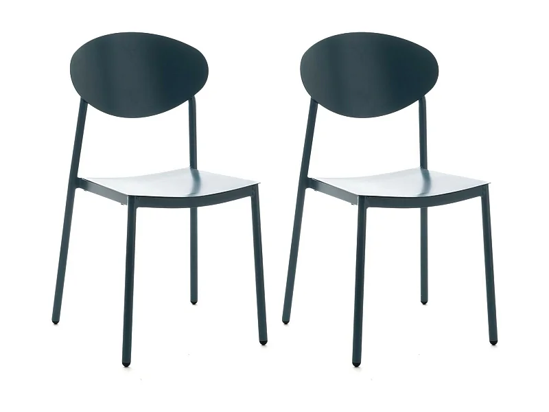 Chaise de jardin japandi empilable en aluminium (lot de 2) - COQUELICOT