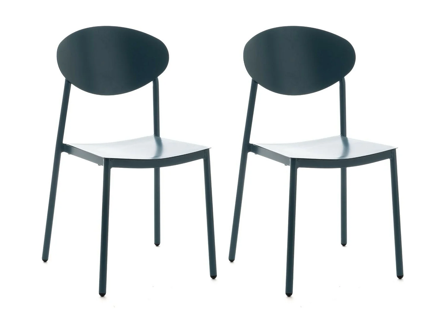 Chaise de jardin japandi empilable en aluminium (lot de 2) - COQUELICOT