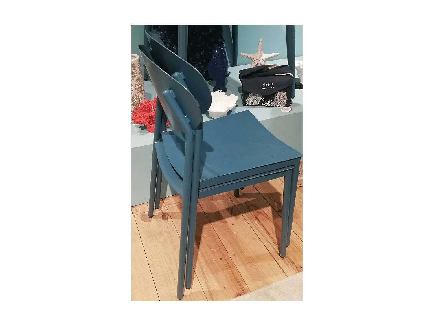 Chaise de jardin japandi empilable en aluminium (lot de 2) - COQUELICOT