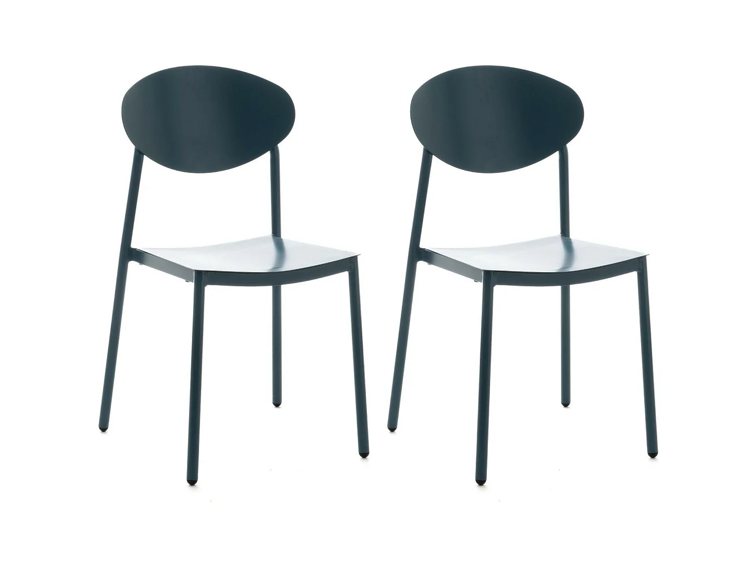 Chaise de jardin japandi empilable en aluminium (lot de 2) - COQUELICOT