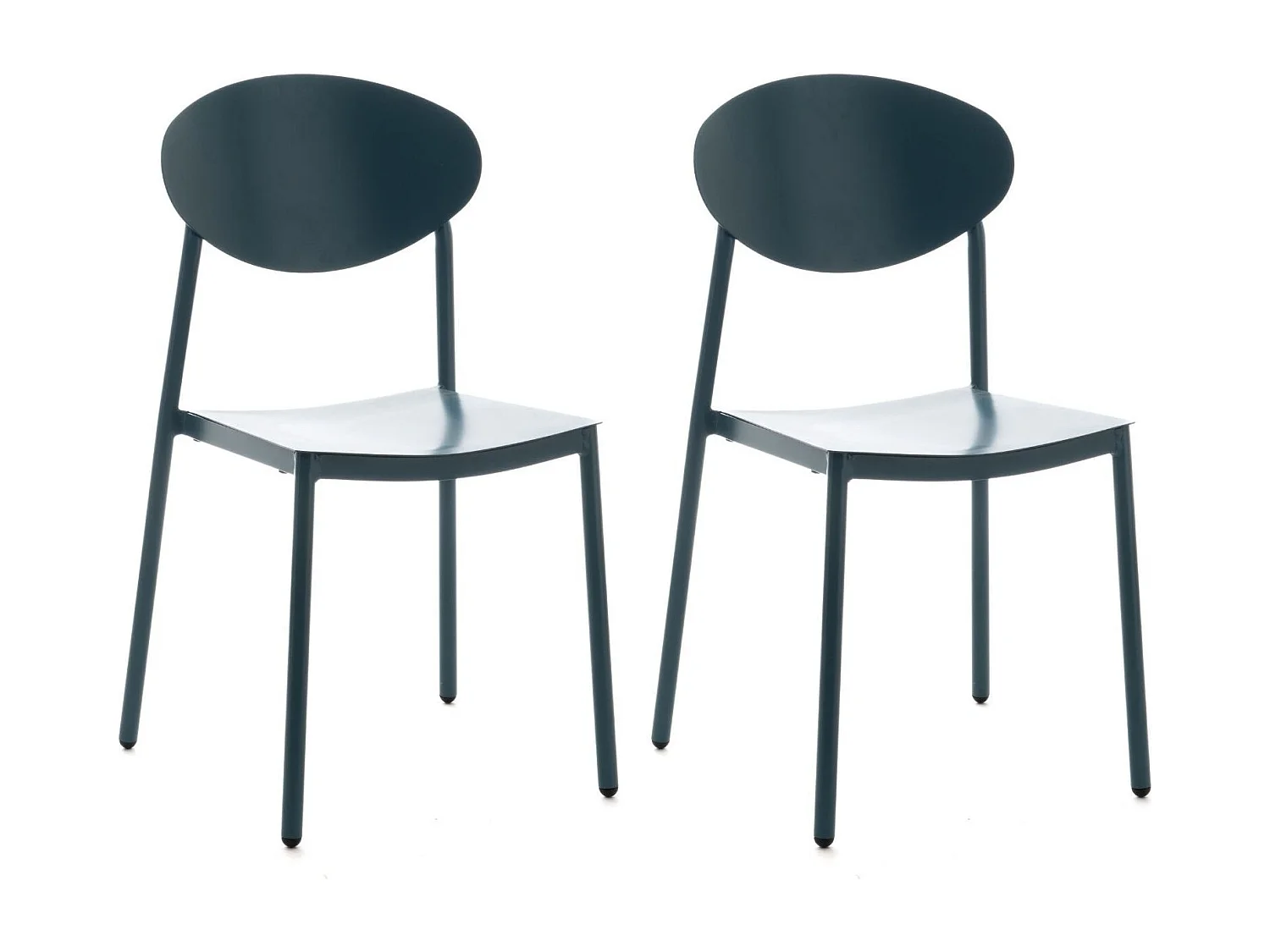 Chaise de jardin japandi empilable en aluminium (lot de 2) - COQUELICOT