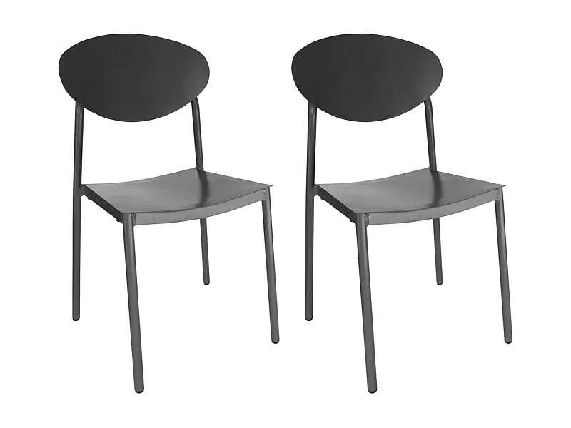 Chaise de jardin japandi empilable en aluminium (lot de 2) - COQUELICOT