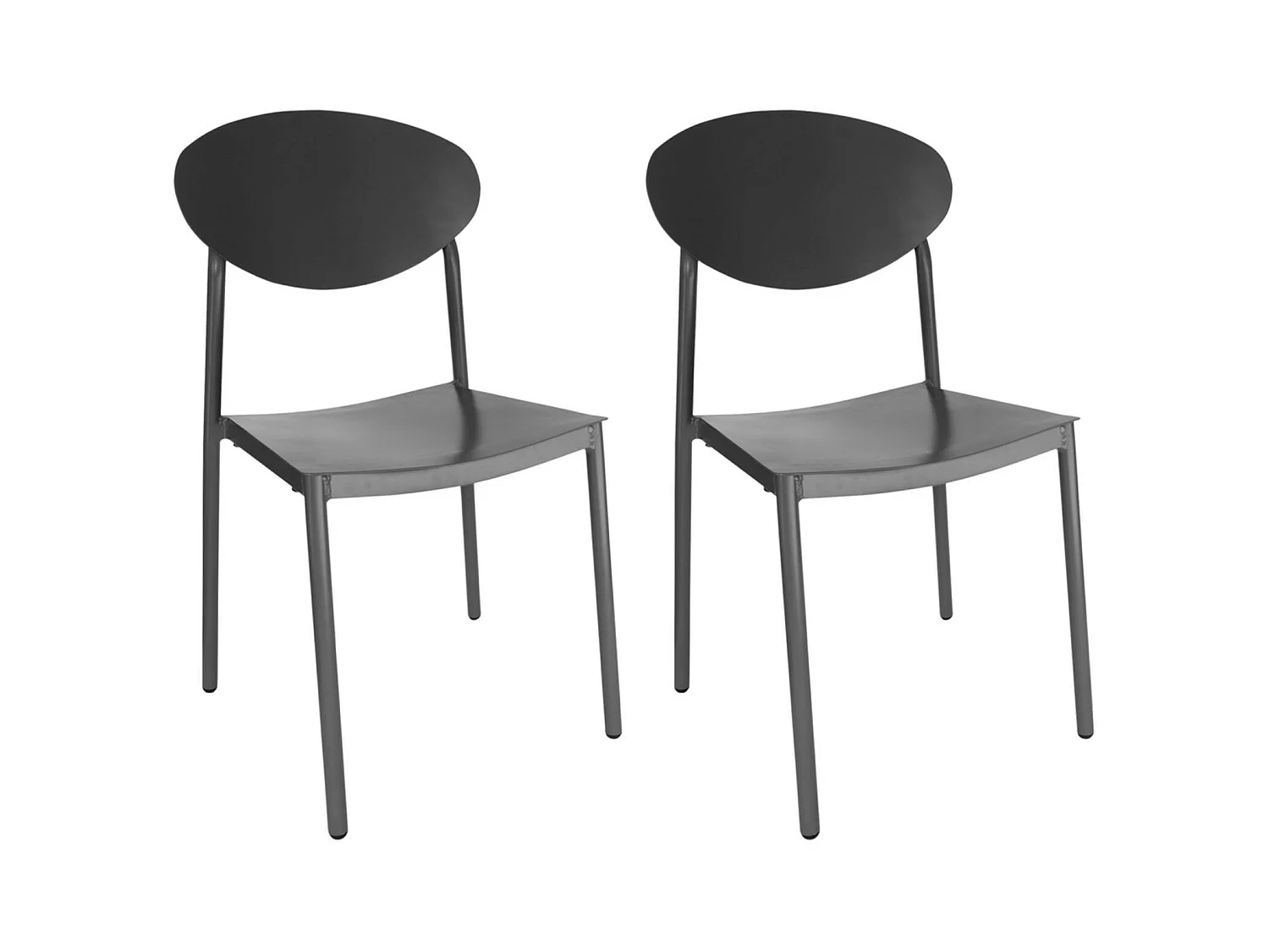 Chaise de jardin japandi empilable en aluminium (lot de 2) - COQUELICOT