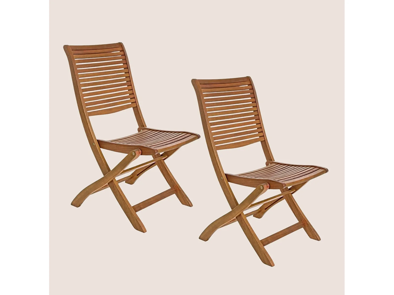 Chaises de jardin pliantes en acacia (lot de 2) - CANCALE