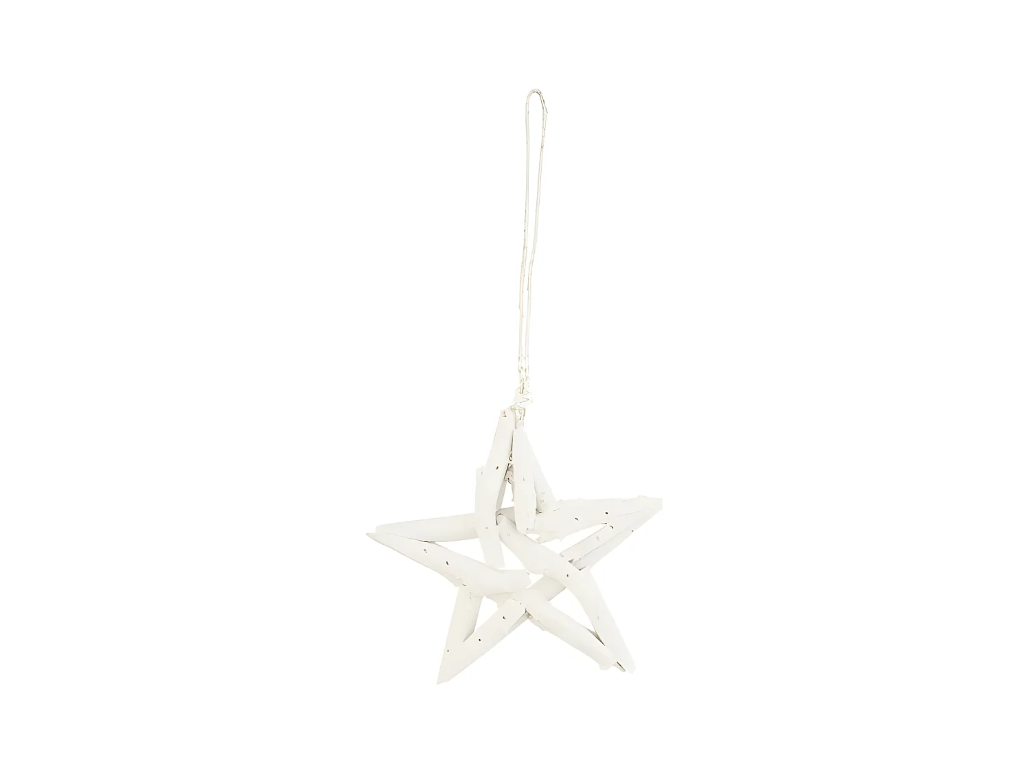 Decorazione natalizia in legno bianco 17x17x3,5 cm