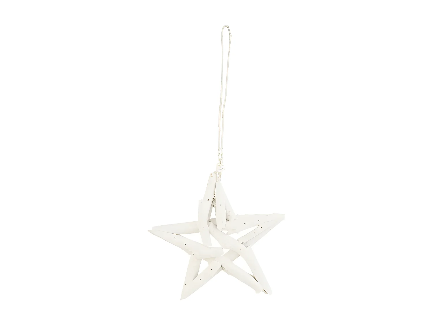 Decorazione natalizia in legno bianco 17x17x3,5 cm