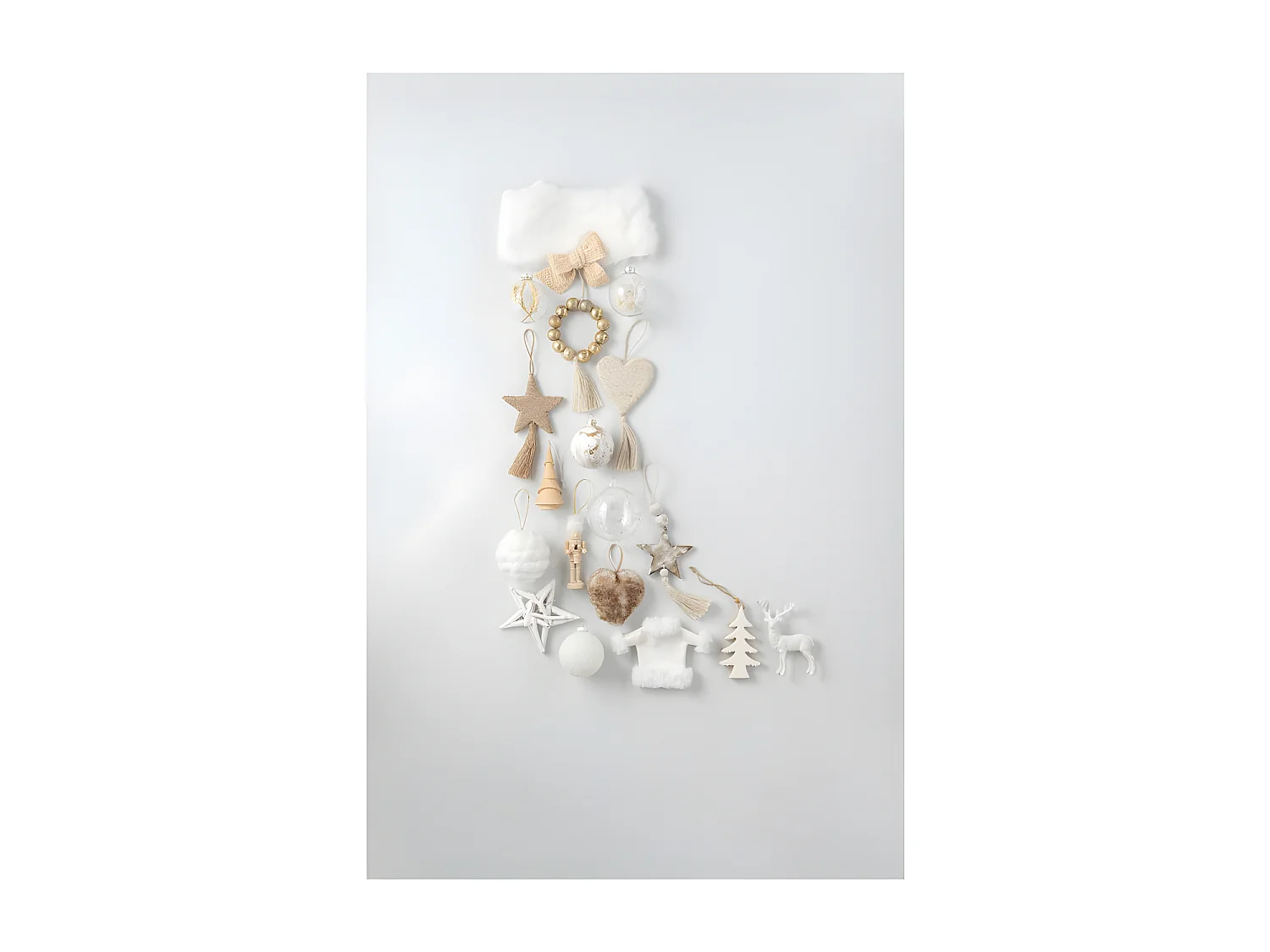 Decorazione natalizia in legno bianco 17x17x3,5 cm