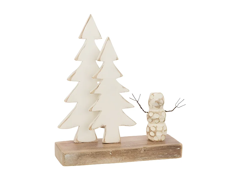 Decoración de Navidad de madera natural 23x8x30 cm