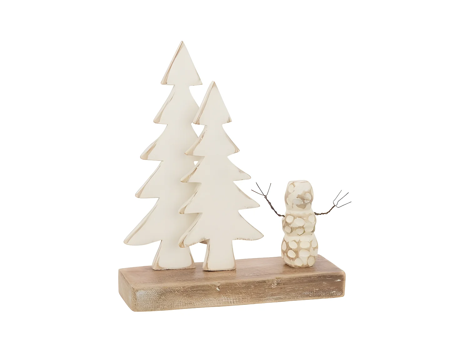 Decoración de Navidad de madera natural 23x8x30 cm